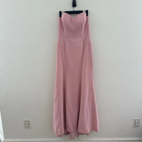 Dessy Group Strapless Gown Women Size 10 Rose Pink Sweetheart Mermaid Dress Prom - Picture 1 of 10